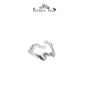 Palnart poc原创设计水纹尾戒银色波纹水獭配套手作可调节送礼