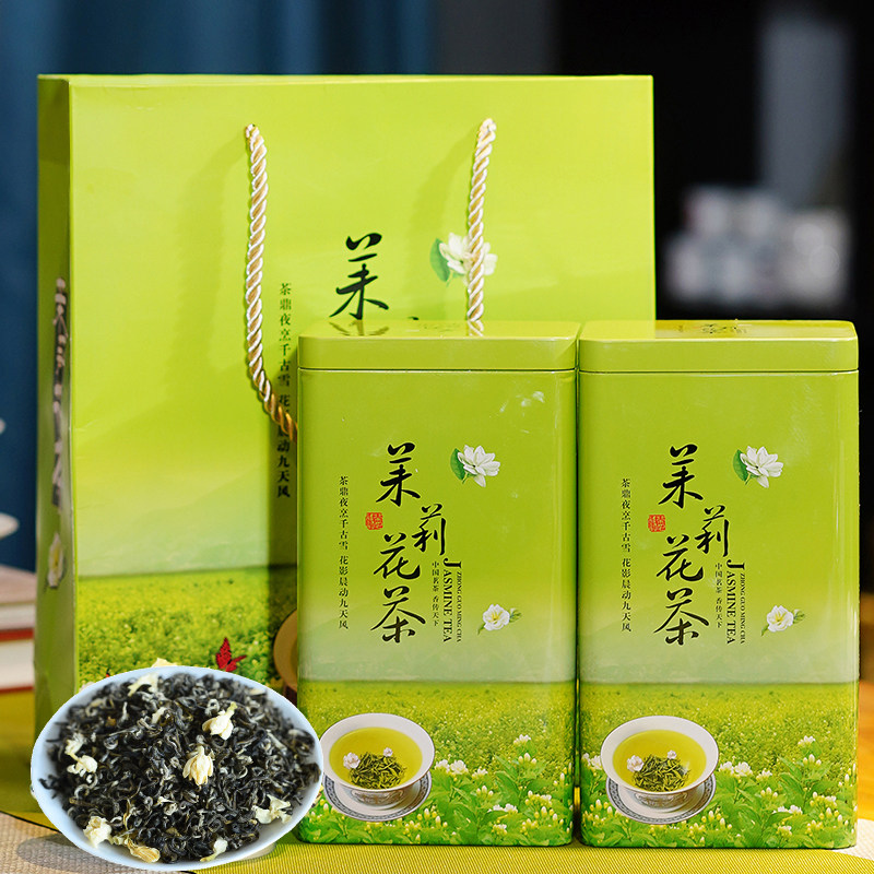 福建茉莉花茶礼盒 铁罐装浓香型茉莉花散茶 送礼自用皆合适