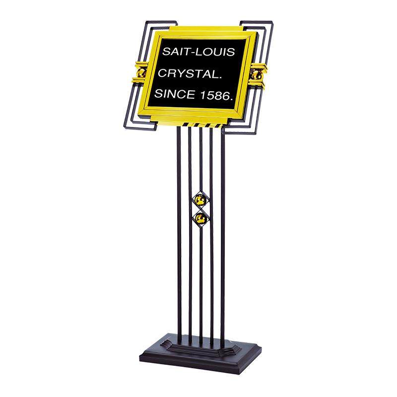 酒店用品P-9西餐厅黑金刚斜面指示牌星级健身所会议迎宾牌立体