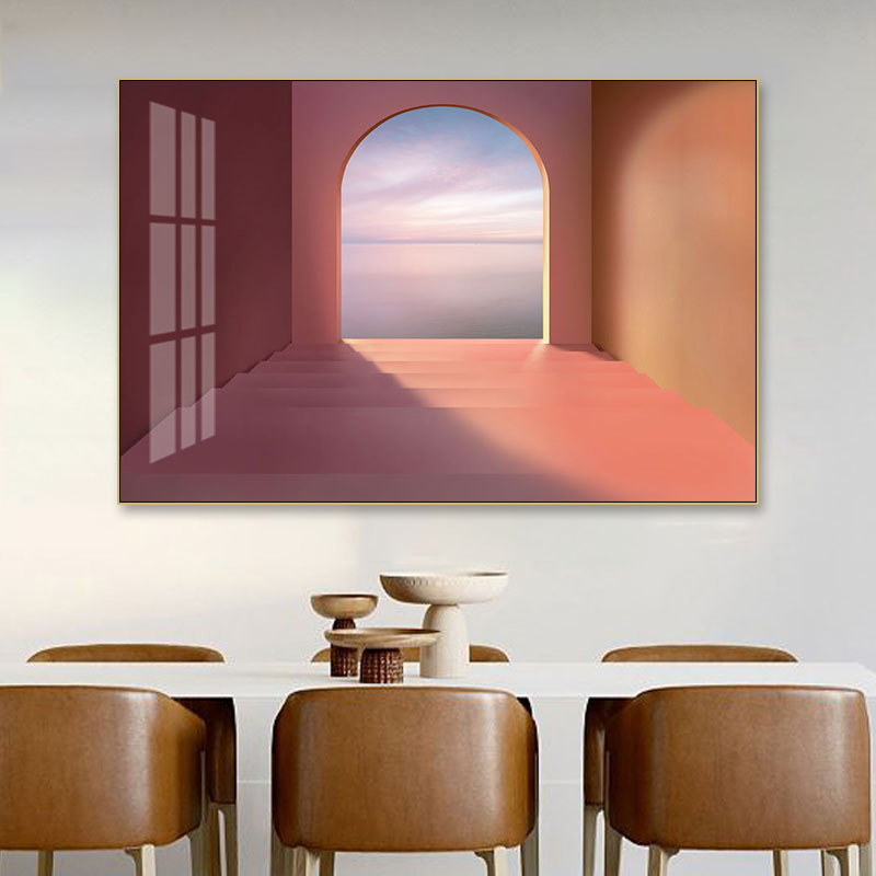 窗外风景画假窗户装饰画空间延伸感酒吧宾馆房间仿真开窗遮挡挂画图片