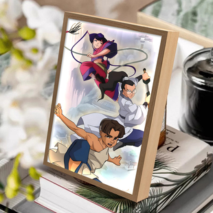 中华小子小兰小龙小虎周边镜子灯光画动漫发光礼物卧室音响小夜灯