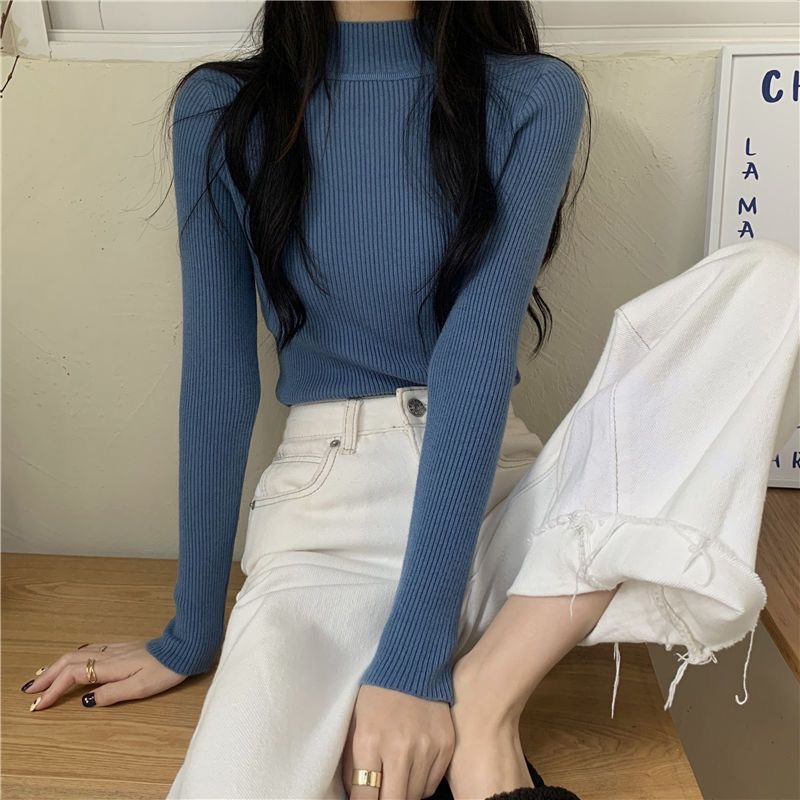 半高领内搭针织衫打底衫女春秋叠穿气质洋气坑条毛衣显瘦正肩上衣_哎呦蜜橙_女士内衣/男士内衣/家居服-第4张图片-提都小院 半高领内搭针织衫打底衫女春秋叠穿气质洋气坑条毛衣显瘦正肩上衣_哎呦蜜橙_女士内衣/男士内衣/家居服-第4张图片-提都小院