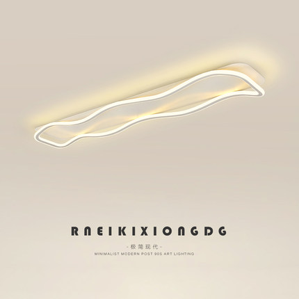 走廊过道灯现代简约阳台衣帽间玄关入户吸顶灯门厅极简led长条灯