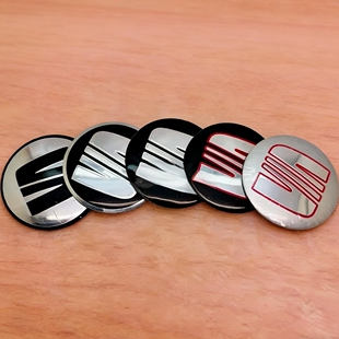 4个价 个性改装西雅特轮毂盖金属标志贴片56/60/65mm车轮胎盖贴