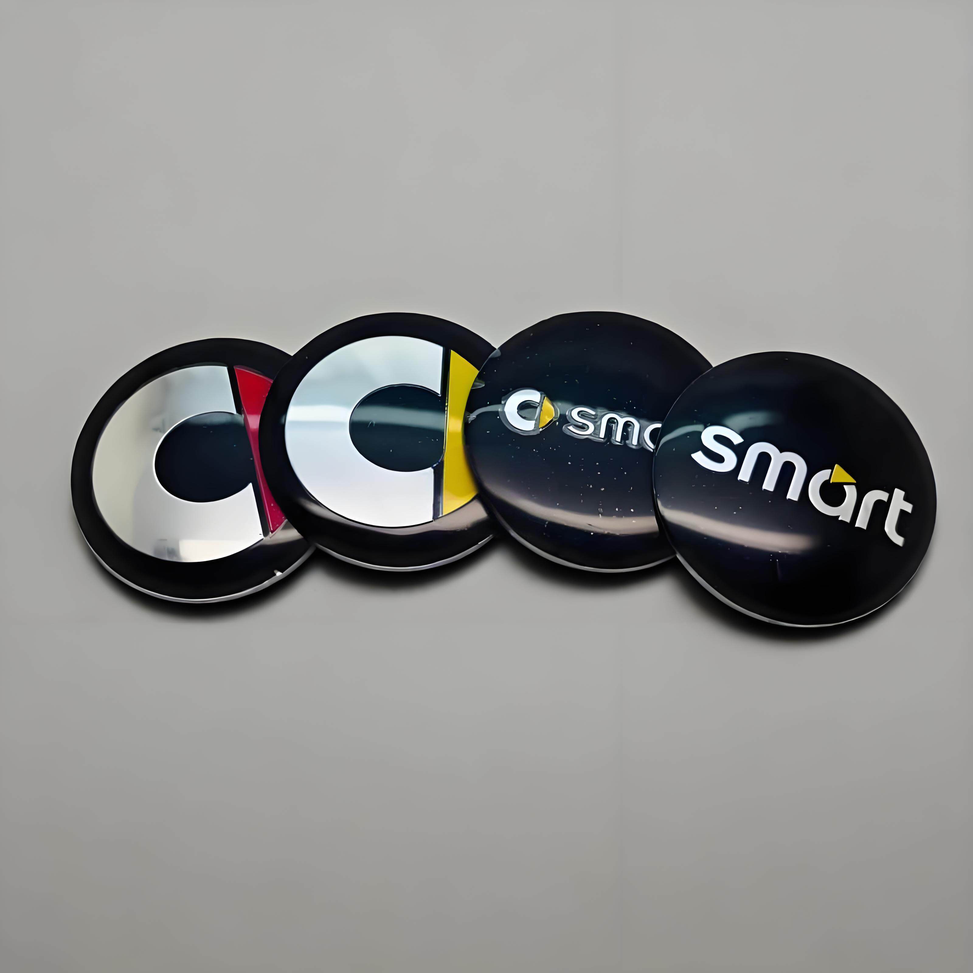 4个价 个性改装奔驰smart轮毂盖金属标志贴片56mm车轮胎盖标贴