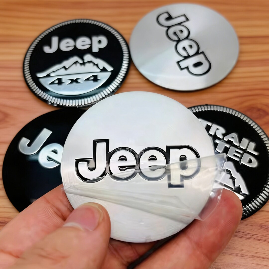 4个价 个性改装吉普JEEP轮毂盖金属标志贴片56/60/65mm车轮胎盖贴
