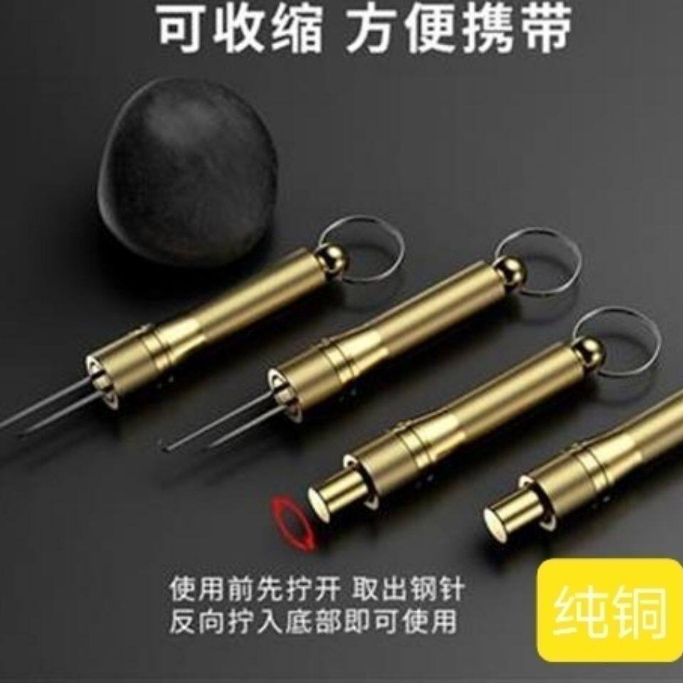 鱼钩绑钩器手动快速邦钩子线打结绑钓金属双针栓钩线钓鱼工具