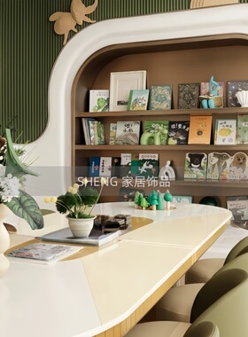 简约儿童房阅读区装饰书柜摆件