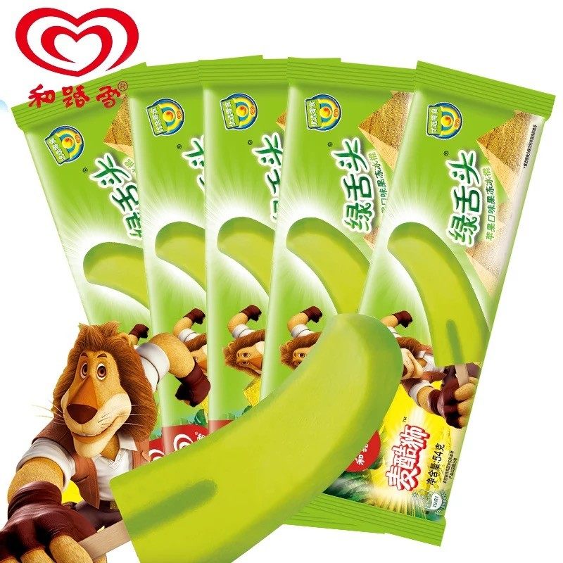 和路雪绿舌头 麦酷狮苹果味果冻雪糕冰棍冰淇淋冰棒冷饮54g