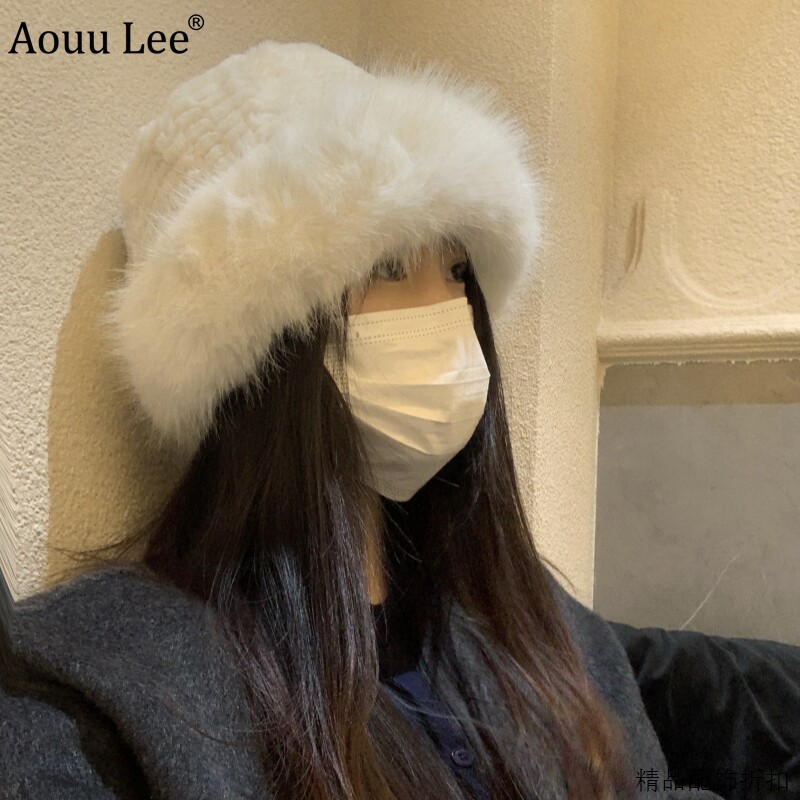百搭女冬季保暖护耳针织帽毛绒帽