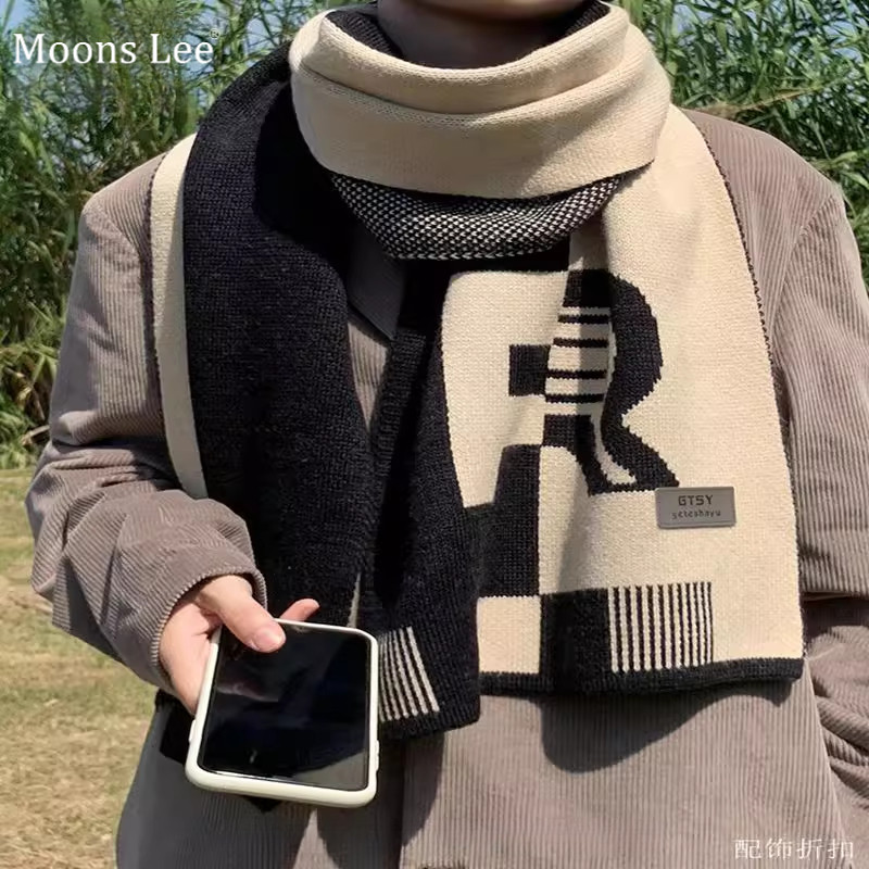 MoonsLee围巾男冬季男生礼物送男友围脖男士高档潮牌男朋友保暖款