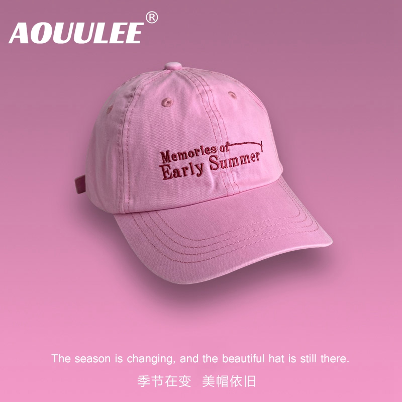 Lee时尚女夏季少女芭比粉鸭舌帽