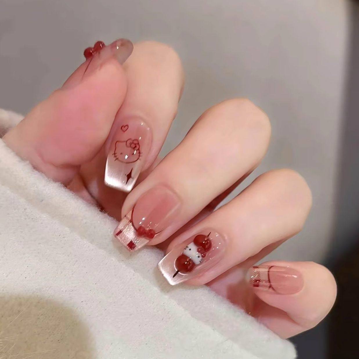 儿童穿戴甲2026新款手工超火显白指甲贴甲片中长款轻奢高级感女孩美甲贴纸8-12岁穿戴甲短款学生防水指甲装饰,文具电教/文化用品/商务用品,贴纸/立体贴纸,淘宝优惠券,粉丝福利购,淘宝优惠卷