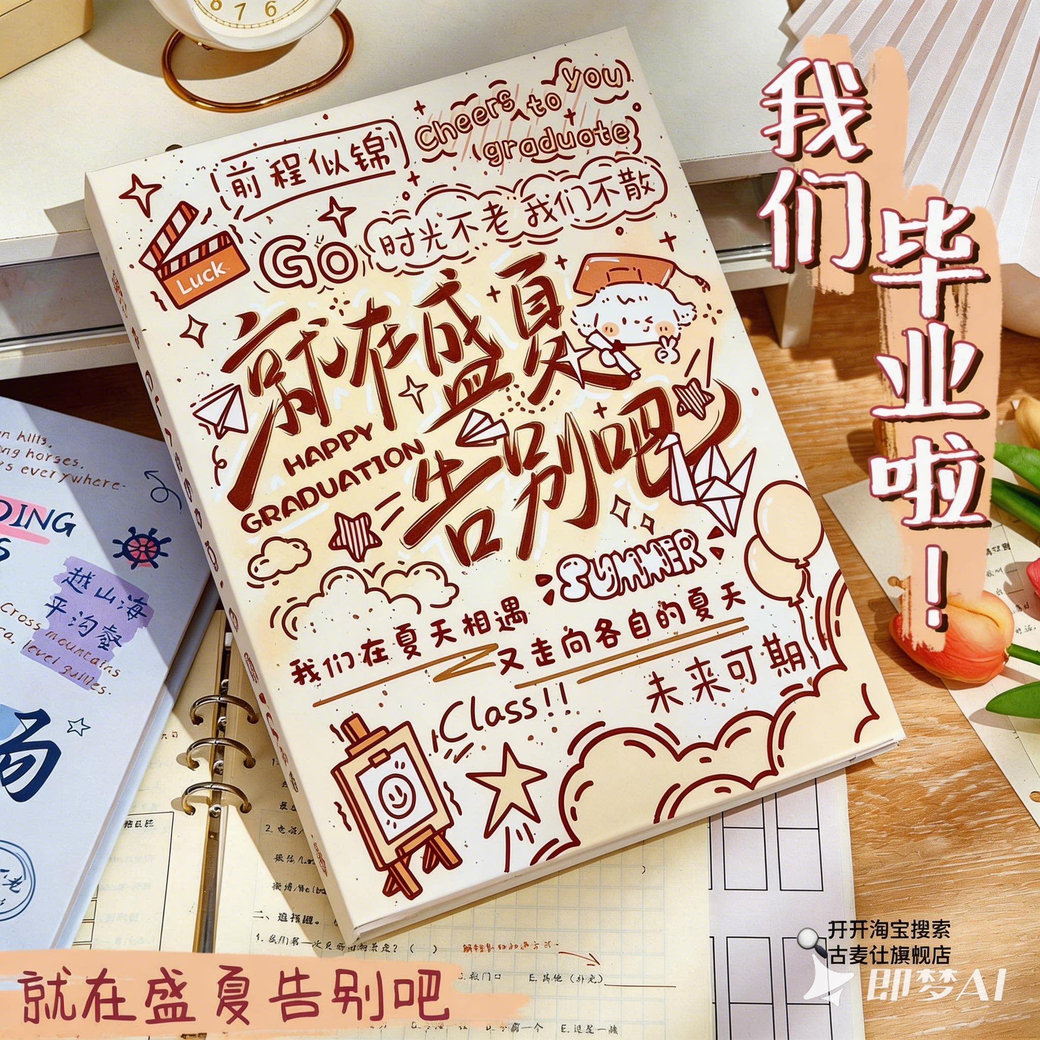 同学录小学生六年级毕业纪念册2026年新款女生高颜值ins风初中生成长通讯录简约活页本韩系小众不撞款留言册图片