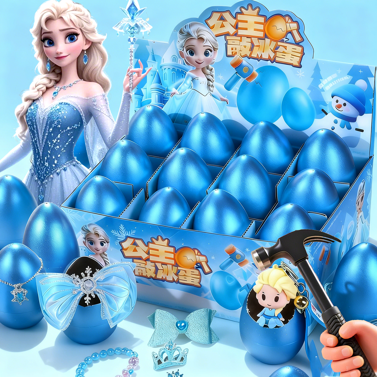 2025新款艾莎公主砸金蛋盲盒