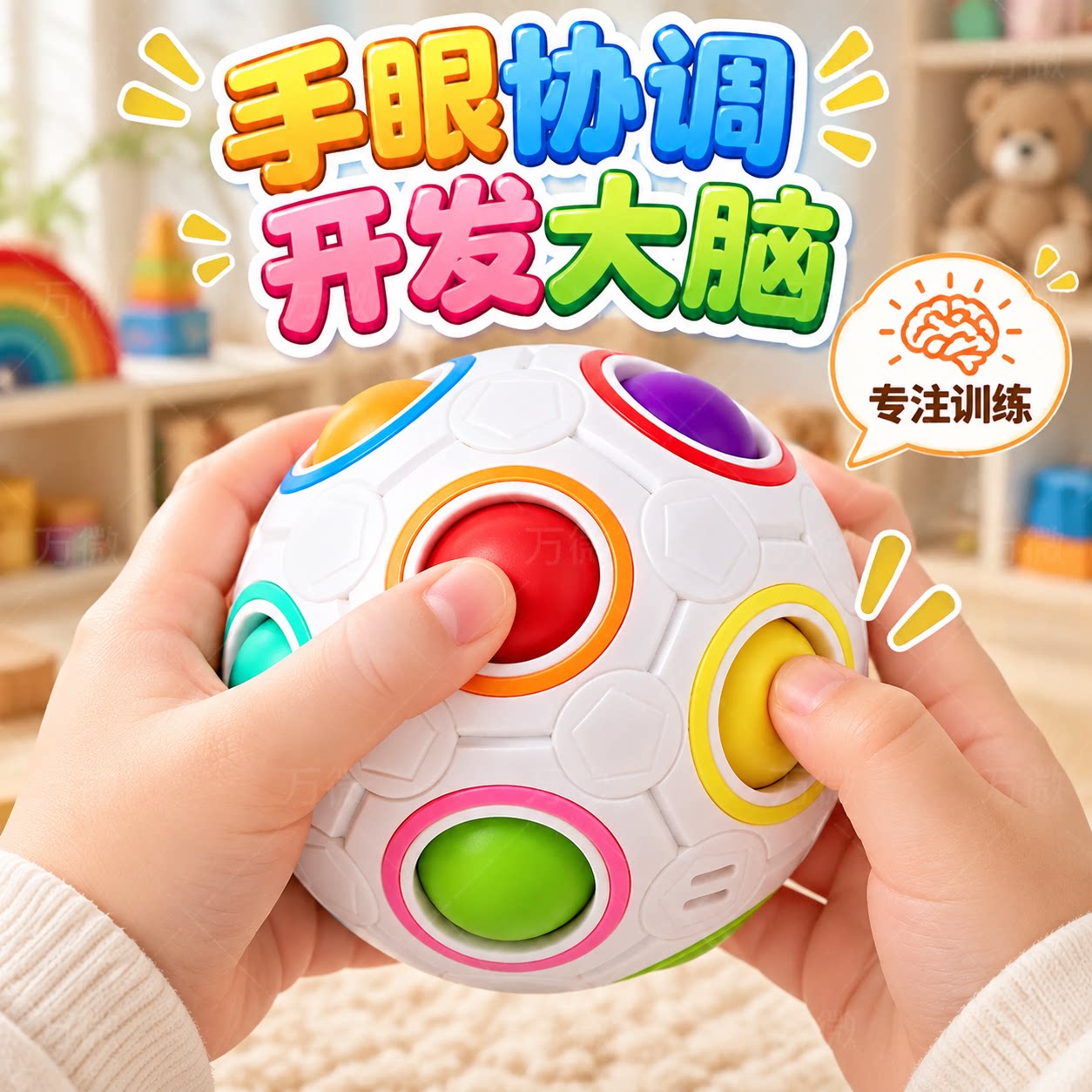 儿童彩虹球早教玩具婴儿3到6岁益智力开发动脑思维训练解压魔方球