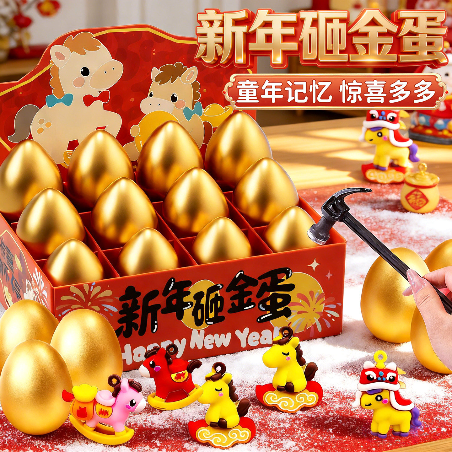 2026新年儿童砸金蛋盲盒奖品小学生抽奖洞洞乐男孩女孩生日礼物,玩具/童车/益智/积木/模型,其它玩具,淘宝优惠券,粉丝福利购,淘宝优惠卷