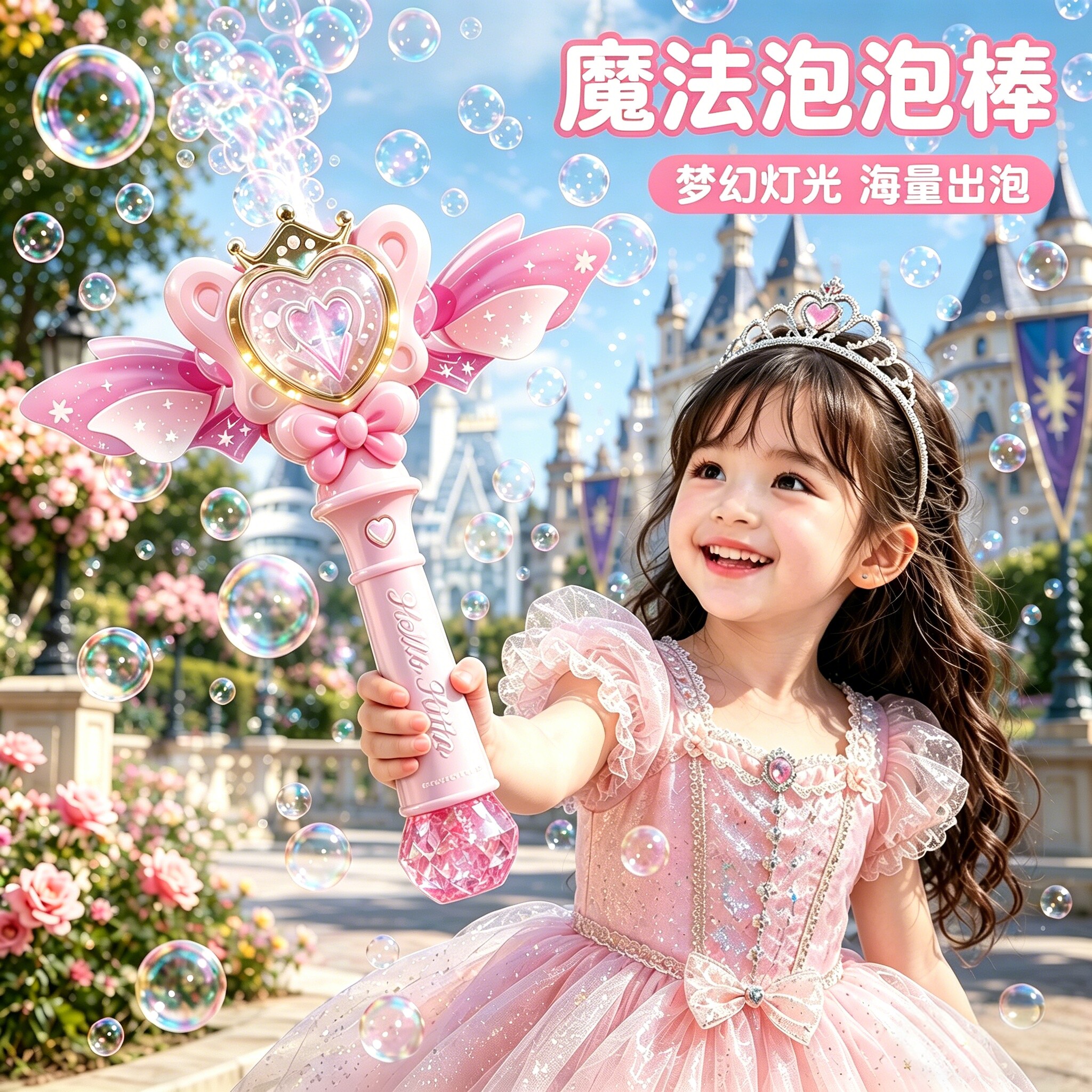2026火爆款儿童魔法泡泡机手持公主仙女棒女孩发光女童玩具3到6岁图片