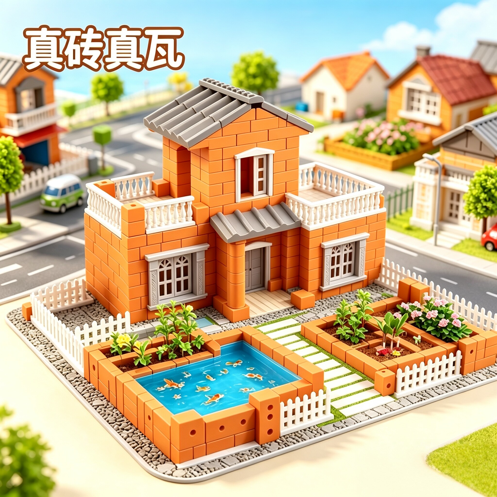 盖房子砌墙儿童玩具diy手工屋小小泥瓦匠搭建水泥砌砖头筑房迷你3 - 实物图