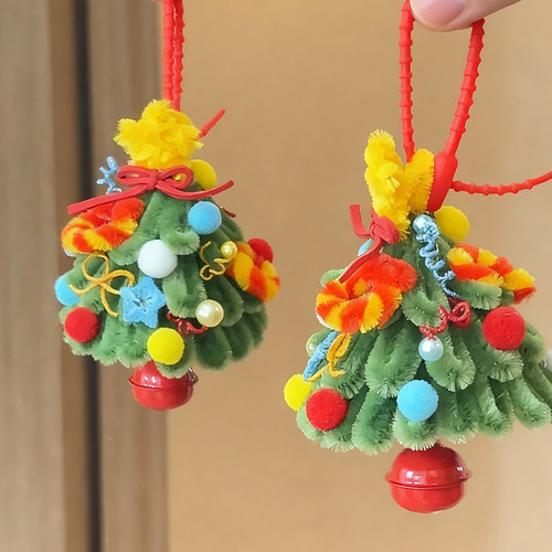 扭扭棒圣诞树铃铛儿童手工diy