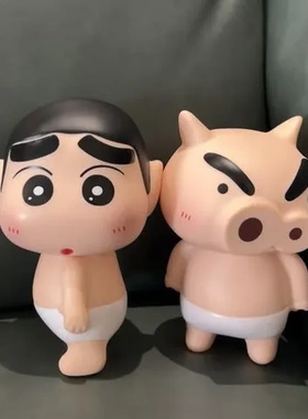 公仔中控台车尾摩托车洗澡模型摆件摆件手办载饰桌面小新蜡笔小新