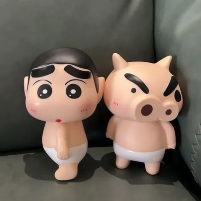 公仔中控台车尾摩托车洗澡模型摆件摆件手办载饰桌面小新蜡笔小新