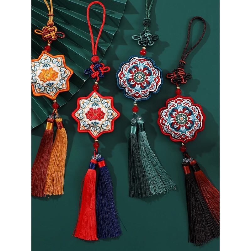 新年香包香囊敦煌花朵香包平安福符御守护身符汽车挂件文创礼物