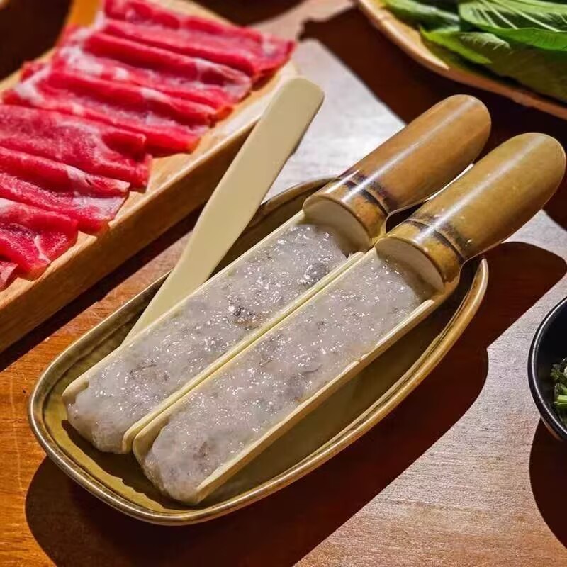 虾滑模具火锅虾滑制作肉丸鱼丸神器创意餐具竹盘手打虾滑套装商用