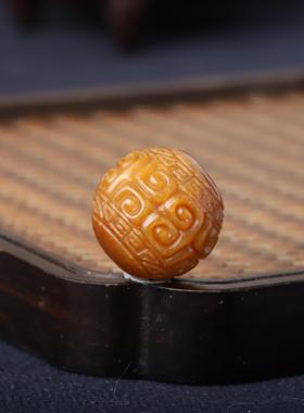 黄沁单珠回纹珠新疆和田玉籽料