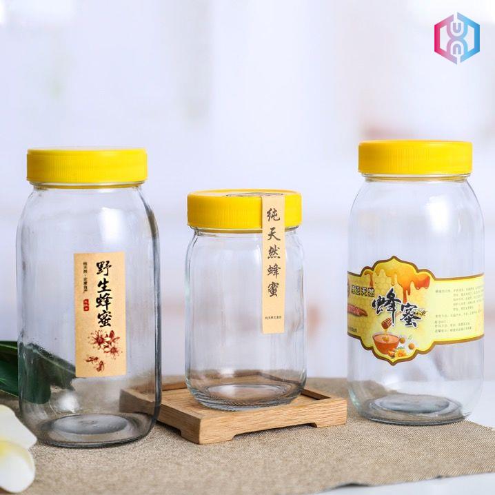 蜂蜜玻璃瓶1斤装玻璃瓶1斤2斤装密封罐带盖子圆包装泡