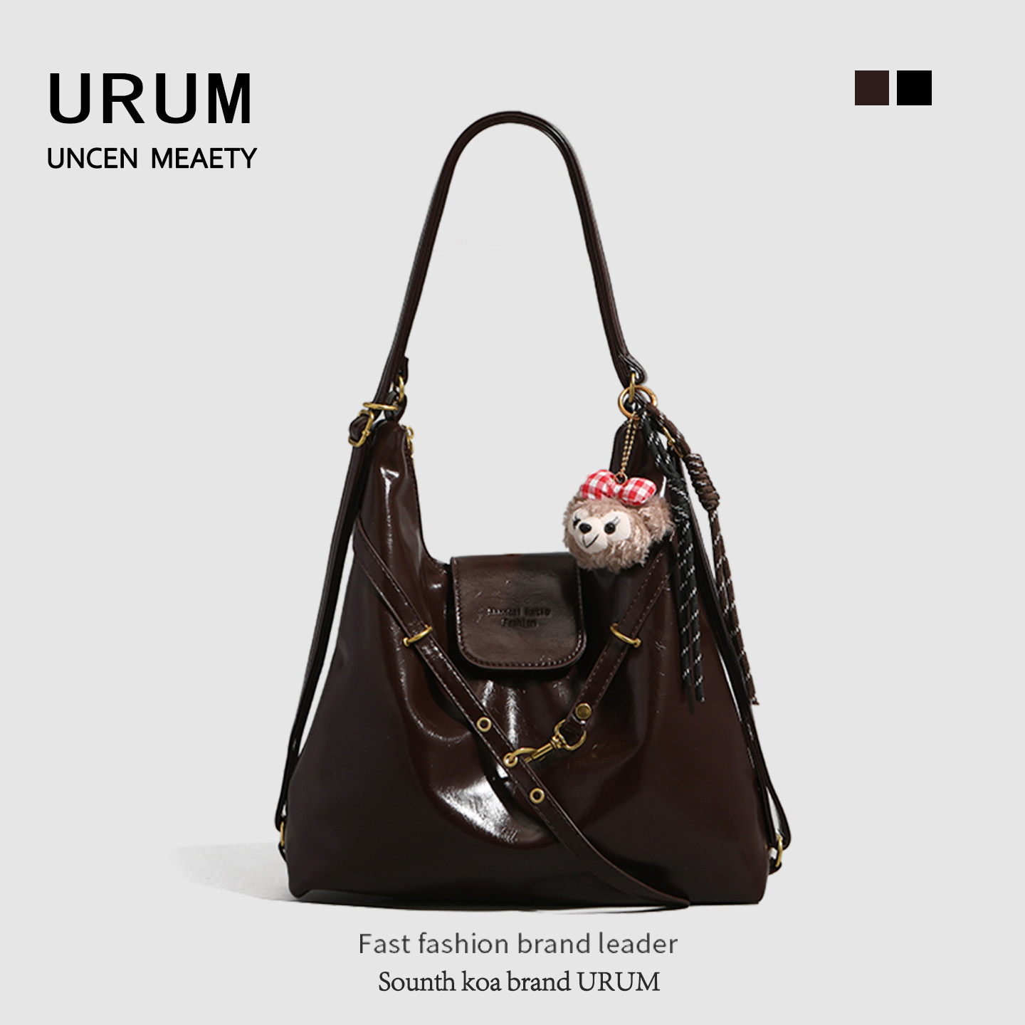 【收货返差】限时27.9URUM双肩背包女大学生书包大容量单肩腋下包,箱包皮具/热销女包/男包,托特包,淘宝优惠券,粉丝福利购,淘宝优惠卷