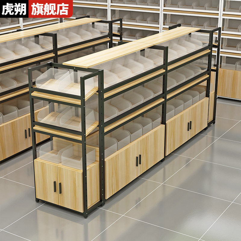 超市散称零食货架展示架食品展示柜散装糖果饼干单面靠墙多层中岛