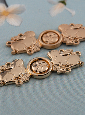 慕羽汐新品玉兔汉服子母扣旗袍古装金属对扣