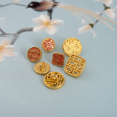 慕羽汐中国风国潮中式平安喜乐双喜招财纳福旗袍马甲金属纽扣扣子