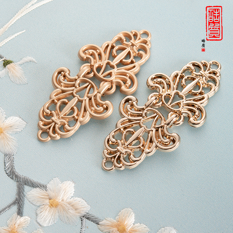 皓质汉服旗袍纽扣雪花形