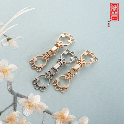 皓质汉服旗袍纽扣蝴蝶结