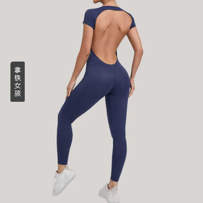 紧身提臀bb同款大露背连体瑜伽服