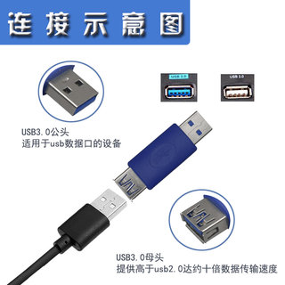 。USB3.0公对母转换器 转接头 向下兼容2.0 U盘鼠标数据线延长电