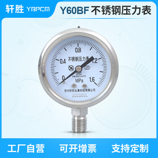 耐腐蚀指针压力表 耐高温蒸汽压力表 1.6MPa全不锈钢压力表 Y60BF