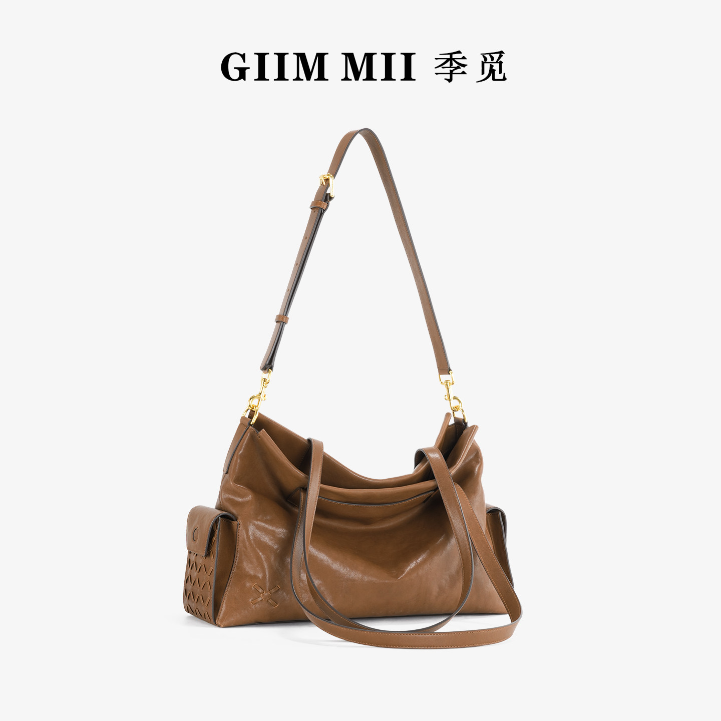 GIIM MII/季觅万象系列菱溯植鞣皮hobo包单肩斜跨手提通勤公文包,箱包皮具/热销女包/男包,通用款女包,淘宝优惠券,粉丝福利购,淘宝优惠卷