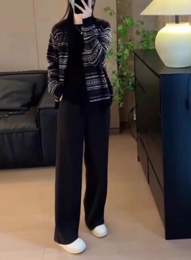 日本coss koko秋季新款慵懒风休闲外套直筒长裤显瘦女