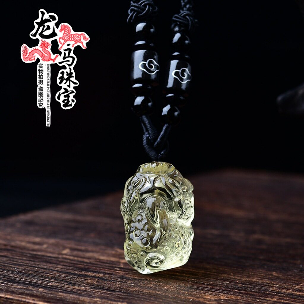 日系设计师topwhit黄水晶金蟾貔貅男吊坠女项链复古精雕挂坠情侣