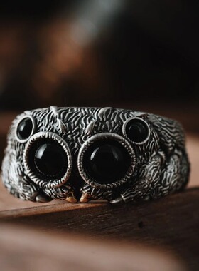 日本coss kokojumpingspiderring跳跃蜘蛛戒指动物开口可调节