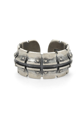 日本coss koko原创设计机车履带戒指男银个性时尚开口指环单身戒