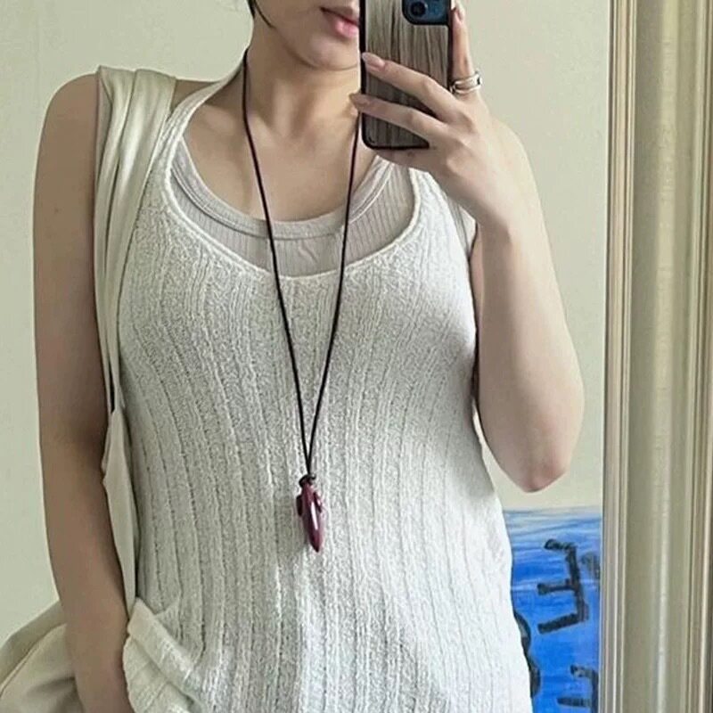 日系设计师topwhit博主安可拉红项链 plow慵懒随性时尚小众高级感