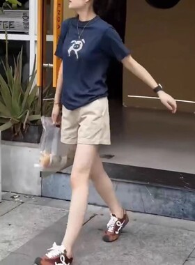 日本coss koko夏季新款短袖印花减龄t恤高腰短裤时尚女