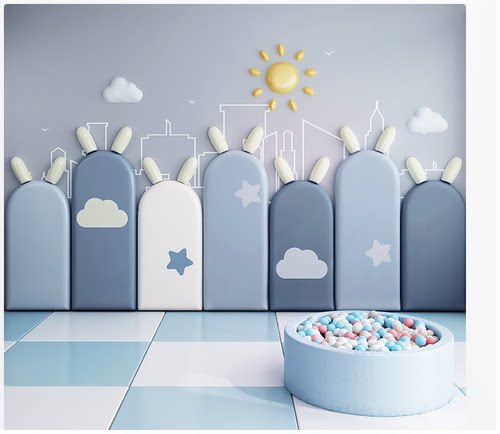 儿童房防撞软包墙面靠背