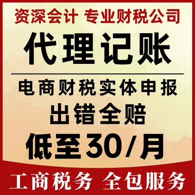 资深会计代理记账零申报电商申报