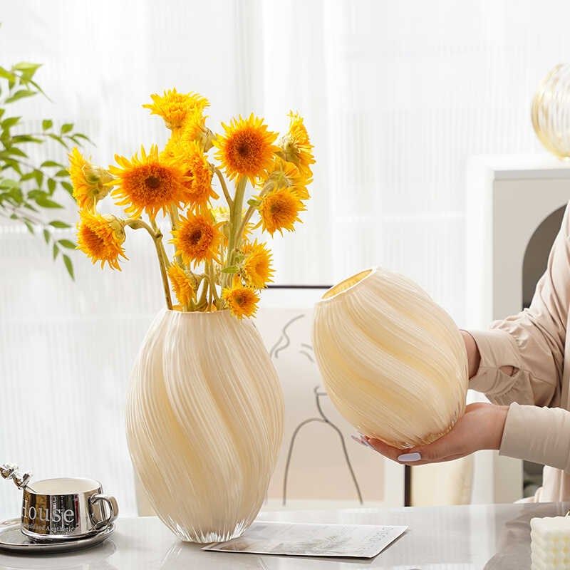 优选创意法式高级感玻璃花瓶餐桌客厅桌面摆件装饰水养鲜花干花插