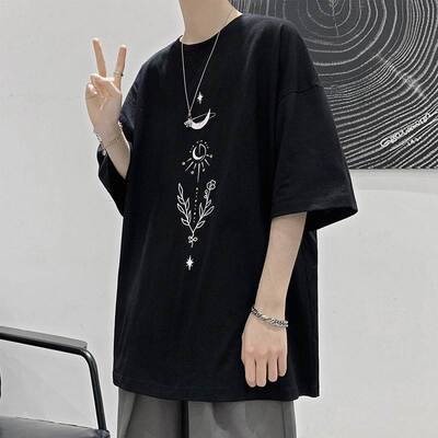 2023 summer men loose casual t shirt mens shirts tees tops男